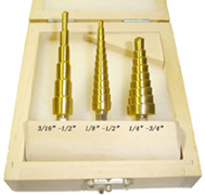 3PCS SET HSS STEP DRILLS INCH